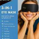 2 x Heated Eye Masks for Dry Eyes, Cordless Silk Mask, 3 Heat Levels Electric Heating Pad for Eye Strain Relief & Fatigue,Ideal Eye Mask for Men Women,Sleep,Travel (Black)