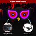 BlcTec Halloween Decorations Spooky Eyes Lights23.6 Inch Large Wooden Halloween Window Eye Lights with 7 Color Modes and USB/Battery Operated for Home, Wall, Window, Trees Halloween Dcor, Style C