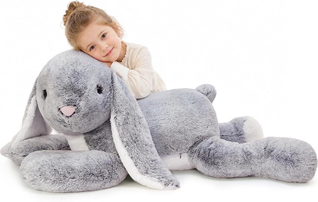BENINY 47 Inch Giant Bunny Stuffed Animal, Large Rabbit Plush Toy