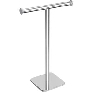 RUACQ Hand Towel Stand, 16" T-Shape Hand Towel Holder Stand for Bathroom, Kitchen and Countertop Towel Holder 304 Stainless Steel Hand Towel Rack with Weighted Base (Chrome)