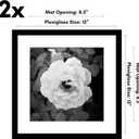 Americanflat 12x12 Picture Frame with Polished Plexiglass - Set of 2 - Use as 9x9 Frame with Mat or Display 12x12 Photo Without Mat - Galleria Collection - Square Frames for Wall Display - Black