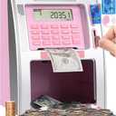 Fishboy Talking Pink ATM Piggy Bank for Kids with Dual Debit Cards, Power-Off Memory, Auto-Opening Drawer for Real Money for Girls, Onekey Shutdown, Bill Feeder, Coin Recognition, Balance Calculator
