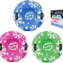 Snow Tube, 3 Packs Sledding Snow Tube Sports Inflatable Snow Sled Thickened Duty Hard Bottom Sleds for Snow with Handles, Winter Outdoor
