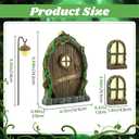 Miniature Fairy Door and Windows Garden Kit Accessories,Glow in The Dark Fairy Door Windows Yard Art Sculpture Decoration Garden Decor(Wood)