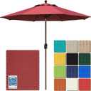 EliteShade USA 10-Year-Non-Fading 9Ft Market Patio Umbrella, UPF 50+ UV Protection Performance Sun Umbrella, Heavy Duty Commercial Grade Outdoor Table Umbrella with Crank & Tilt, Windproof Vented Top for Garden, Pool, Deck and Outdoor Playsets, Burgundy
