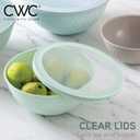 COOK WITH COLOR Mixing Bowls with Lids - 12 Piece Plastic Nesting Bowls Set includes 6 Prep Bowls and 6 Lids, Microwave Safe Mixing Bowl Set, Mint Embossed