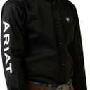 Ariat Boys Team Logo Twill Classic Fit Shirt (X-Large, Black/White)