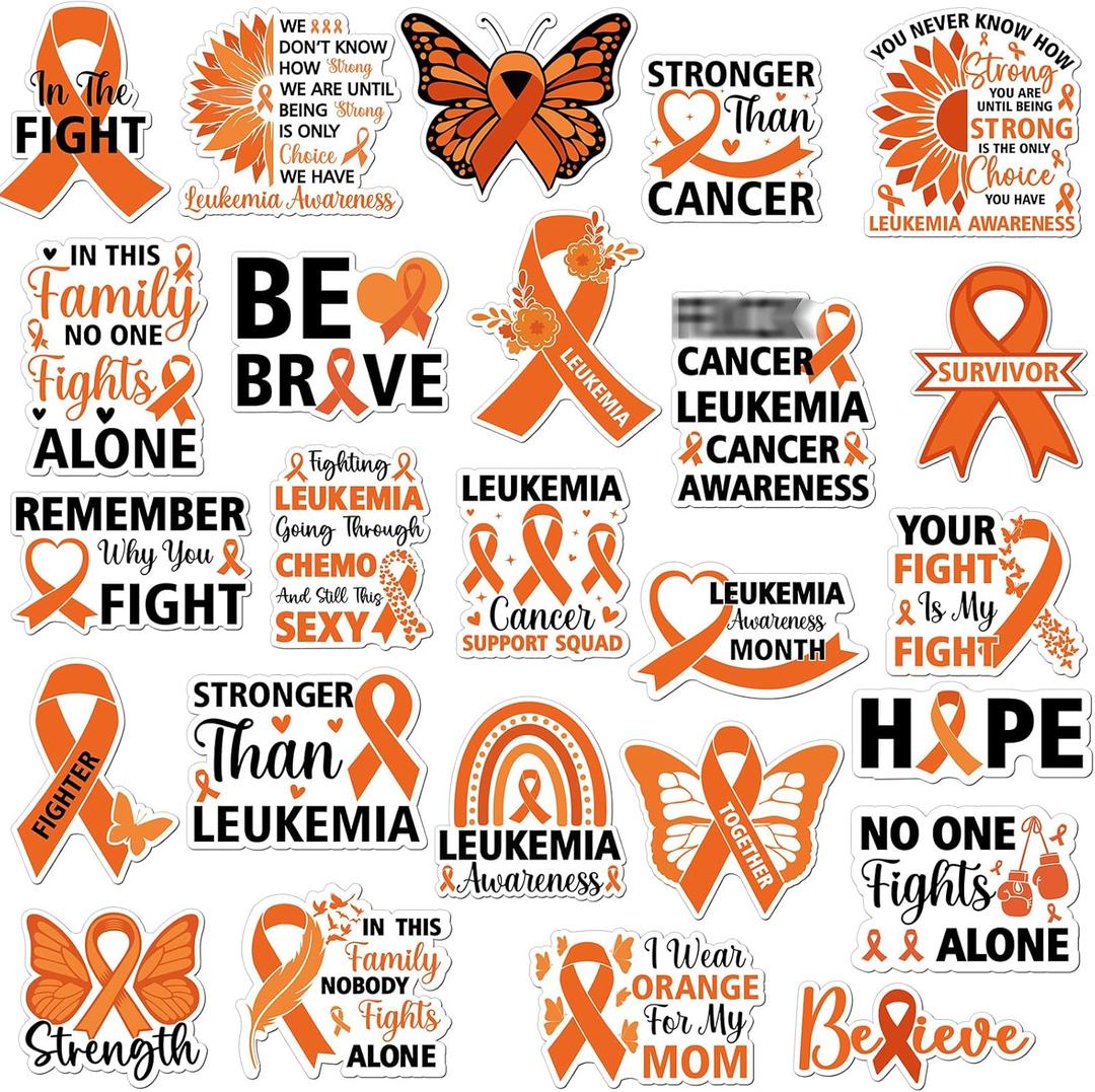 Fabbay 25 Pcs Orange Cancer Awareness Orange Ribbon Magnets Leukemia Awareness Lymphoma Cancer Car Magnets Magnetic Stickers and Decals for Refrigerator Event Supplies Fridge Party Decoration
