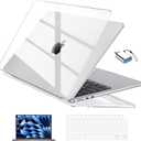 EooCoo Case Compatible with MacBook Air 13 inch M4 2025 2024 2023 2022 M3 M2 A3240 A3113 A2681, Clear Air 13.6" Laptop Hard Shell Case + Keyboard Skin Cover + Screen Protector, Crystal Clear
