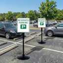 Furnishh Cast Iron Sign Stand with 14" Dia Base 48" Tall Heavy Duty Pedestal Post Sign Holder for No Parking Street Signs, Handicap Parking Sign, etc. Comes with Stand, Base, Bolts and Nuts, Black