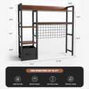 Desk Hutch for Computer Monitor,Desktop Bookshelf Organizer,4 Tier Desk Hutch with Grid Panel,38.6" Desk Shelf Storage Rack for Home Office,Study,Dorm,Black, 38.6" W x 8.3" D x 36.19" H