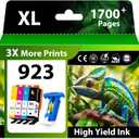 923 Ink Cartridges Combo Pack Replacement for HP 923 Ink Cartridges for HP Printers Compatible with HP OfficeJet Pro 8130e OfficeJet Pro 8135e 8122e 8138e 8139e 8120e Printer Ink, 4-Pack Without Chip
