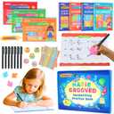 Magic Grooved Writing Practice for Kids Ages 3-8 Reusable Grooved Handwriting Practice Books for Kids 5-7 Preschool Tracing Learning Activities Educational Valentines Day Gifts for Kids