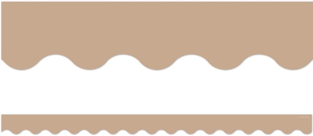 2 x Teacher Created Resources Light Brown Scalloped Border Trim (TCR7129)
