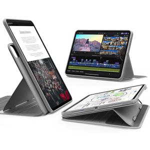 ESR for iPad Pro 11 Inch Case (M5/M4) 2025/2024, Rotating Case with Removable Magnetic Cover, Adjustable Portrait/Landscape Stand, 9 Standing Angles, Shift Series, Grey