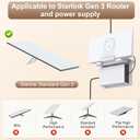 2 in 1 Starlink Gen 3 Router Mount & StarLink Gen 3 Power Supply Holder, Starlink Mesh Router Wall Mount Bracket for Indoor RV, Star Link V3 Mounts Accessories Space Saving (White)