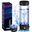 2025 New Hydrogen Water Generator Bottles, Portable Hydrogenated Water Bottle with SPE PEM Technology, 420ml Hydrogen Water Bottle Generator, Rechargeable Ionizer Machine for Home, Office, and Travel (Black)