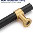 Haliwu 10 Pack Black Cabinet Pulls Black&Gold Cabinet Handles, Barrel Gold Dresser Drawer Pulls for Kitchen Hardware,3 inch (Hole Center Spacing76mm (3 inch))