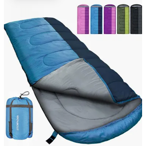 WKFAMOUT XL 10 Degree Sleeping Bags Waterproof for Adults 350GSM Machine Washable with Compression Sack for 3-4 Season Camping Outdoor 10° F · Rectangular