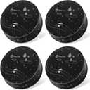 Geevon 4 Pack Water Leak Detectors, 100dB Water Sensor Alarms Flood Detector for Basements, Bathrooms, Laundry Rooms, Kitchens, Garages, and Attics, Water Alarms Battery-Operated (Battery Included) (Black)