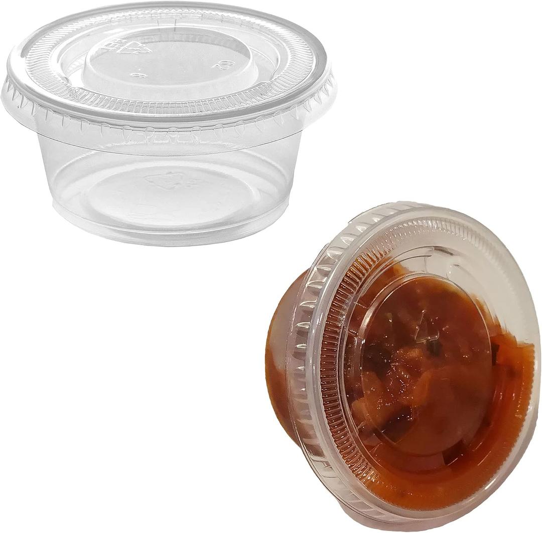 Clear Plastic Disposable Souffle Cup, 3.25 oz, Round Portion Container with Lid – 2500 Count