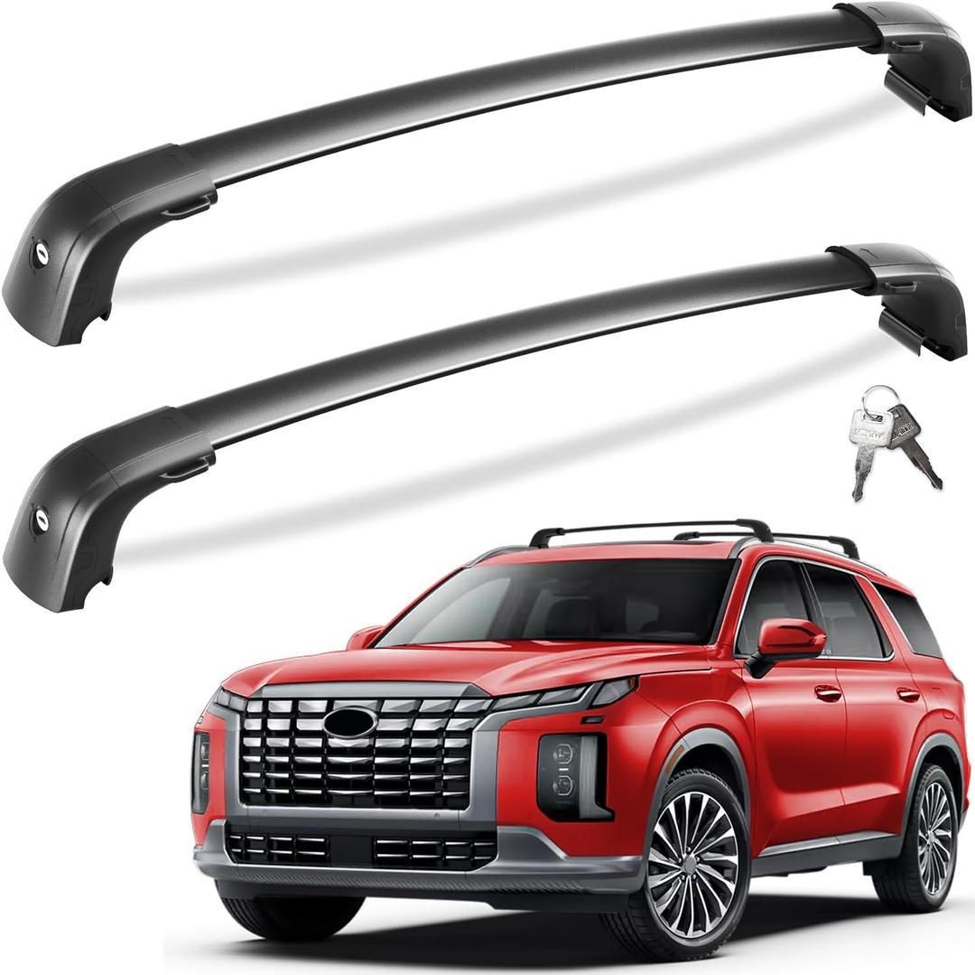 Tuyoung 300lbs Roof Rack Cross Bars Compatible with Hyundai Palisade 2019-2025 SE SEL XRT Limited Calligraphy, Lockable Heavy Duty Anti-Theft Aluminum Rails Crossbars Cargo Carrier Bag