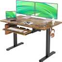 Claiks Standing Desk with Keyboard Tray, Standing Desk Adjustable Height, Raising Desks for Home Office and Computer Workstation, 48 Inches, Rustic Brown