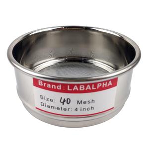 LABALPHA 40 Mesh Lab Sieves, Test Sieve #40 Mesh, 4'' Diameter, 304 Stainless Steel Wire Cloth (0.45mm)