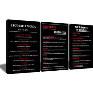 Motivational Wall Art Office Decor Core Values Inspirational Canvas Prints The Elements of Success Positive Picture Posters for Living Room Office Workplace Artwork Ready to Hang [48''W x 24''H]