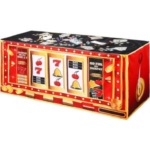 Oudain 6ft Casino Tablecloth Party Decorations Las Vegas Table Cover Washable Fabric Polyester Rectangle Tablecloth Casino Night Jackpot Party Poker Themed Decoration