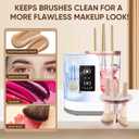 3-in-1 Electric Makeup Brush Cleaner with Dryer & HolderAutomatic USB Cleaning Machine for All Makeup Brush Sizes, Portable Quick-Dry Tool for Cosmetic Brushes