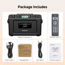 Retekess TR642 CD Player Boombox, CD Cassette Player AM/FM Radio, LED Ambient Lighting, 15H Long-Lasting, Dual-Speaker Stereo, Sleep Timer, USB/TF/AUX/Remote Control, Boomboxes for Home, Kids, Gifts