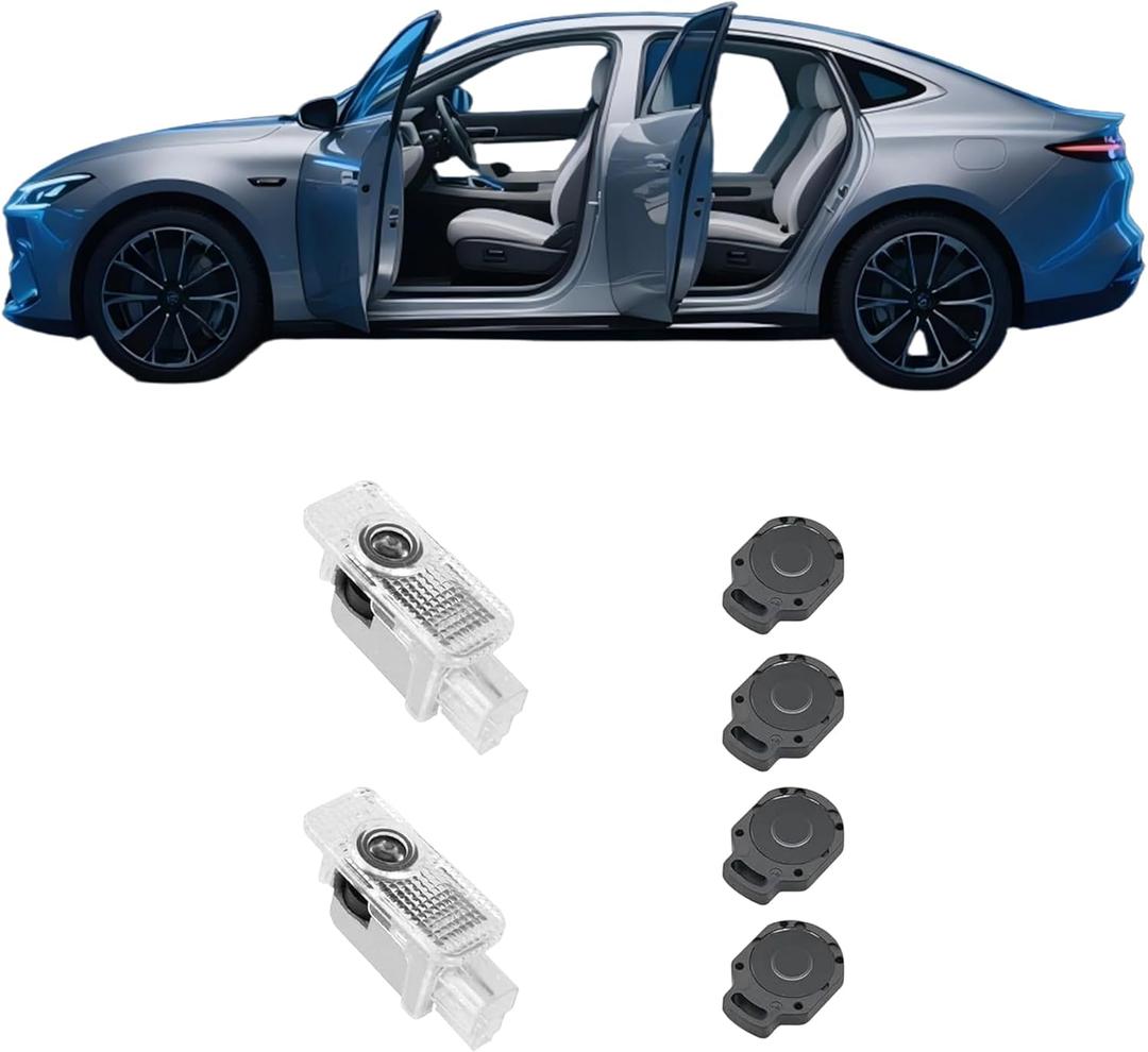 Never Fade Door Light Logo,LED Welcome Lights Lamp Door Light Puddle Lights Accessories Compatible withA3/A4/A5/A6/A7/A8/Q3/Q5/Q7/R8/TT/RS/SQ5/SQ8(2PCS) (AUD-DDII Style)