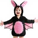 Halloween Baby Animal Plush Costume Kids Cartoon Onesie Pajamas Homewear Outfit Infants Jumpsuit (2-24, Bat)