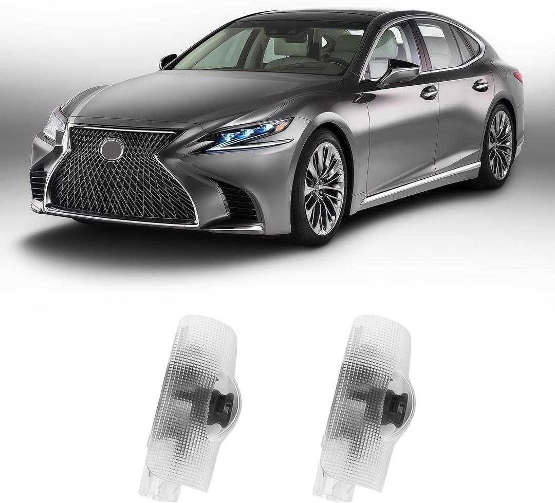 2Pcs Never Fade Car Door Lights Logo Projector Compatible with LS/ES/is/LX/RX/GS/GX/RC/UX Car Accessories, 3D Ghost Shadow Puddle Light (Pure White)