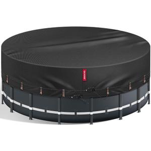 QH.HOME 10Ft Round Pool Cover, [2026 Upgraded Heavy Duty Fabric] Solar Cover for Above Ground Pools, New Super Windproof with 2 Patented Ratchet for Easy Installation, Snug Fit&UV Resistant