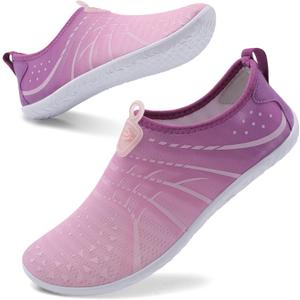 Spesoul Womens and Mens Water Shoes Breathable Quick Dry Soft Barefoot Aqua Socks for Hiking Swim Beach Surf Yoga Sport (6-7 Women/5-6 Men, Jiao Purplepink)