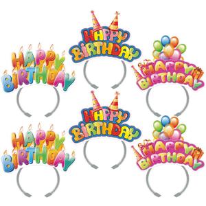 KKBES Happy Birthday Headbands, Paper Birthday Party Hats, 3 Patterns for Children and Adults Celebrating Birthdays