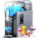 Slushie Machine  No Ice Needed, 88oz Frozen Drink & Soft Serve Ice Cream Machine. Slushy Machine For Home with LED Display, One-Touch Reservation & 6 Pre-set Programs for Frozen Margaritas, Frapps (Deluxe Edition: Charcoal Gray)
