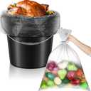 Teling 50 Pack 5 Gallon Bucket Liner Bags Clear Ice Bucket Liners Turkey Brine Disposable Marinating Container Bag for Storage Food, Leak Proof20 x 28 Inches(3 Mil)