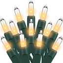 Christmas Lights Clear White 2 Pack Total 200 Count Incandescent Lights UL Certified Connectable Christmas Tree Lights with Green Wires for Indoor Outdoor Xmas, Wedding, Holiday, Home Decorations