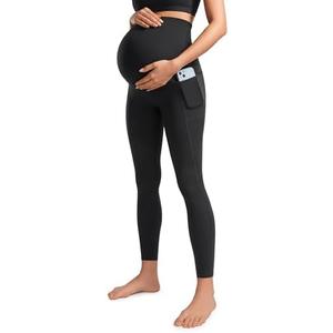 CRZ YOGA Womens Butterluxe Maternity Leggings with Pockets Over The Belly 25" - Workout Active Yoga Pregnancy Pants Soft 10/M