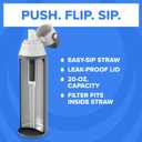 Brita Stainless Steel Premium Filtering Water Bottle, BPA-Free, Reusable, Insulated, Replaces 300 Plastic Water Bottles, Filter Lasts 2 Months or 40 Gallons, Includes 1 Filter, Carbon - 20 oz