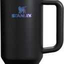 STANLEY Quencher H2.0 Tumbler with Handle and Straw 40 oz | Flowstate 3-Position Lid | Cup Holder Compatible for Travel | Insulated Stainless Steel Cup | BPA-Free | Black Chroma (40 Ounces)