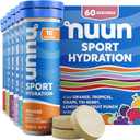 Nuun Sport Electrolyte Tablets with Magnesium, Calcium, Potassium, Chloride & Sodium, Gluten Free & Vegan, Mixed Flavors, 6 Pack (60 Servings Total) (EXP 10/01/26)