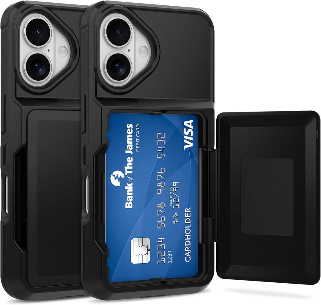 ZIYE Designed for iPhone 17 Wallet Case with Card Holder,Store up 4 Credit Card Case Anti-Scratch Shockproof Cover Compatible with iPhone 17 6.3 Inch Black