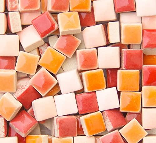 200 Pieces / 200 g Square Shapes 0.4x0.4 inch Square Ceramic Mosaic Mosaic Tiles for Crafts Glass Mosaic for Jewelry Making - Mix
