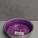 Loving Pets - Le BOL Dog Food Water Bowl Enamel Ceramic Bowl No Tip Stainless Steel Pet Bowl No Skid Spill Proof (Large, Lilac)