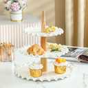3 Tier Cupcake Stand,White Porcelain Wedding Cupcake Stand,Tiered Serving Tray,Cupcake Display Tower, Dessert Stand for Party,Wedding