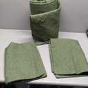 LEAONME Full/Queen Quilt Set 3 Pieces, Lightweight Olive Green Bedspread-90''x98'', Soft Microfiber Summer Quilt/Coverlet, Luxurious Warm Bedding Sets for All Seasons (Includes 1 Quilt, 2 Shams)